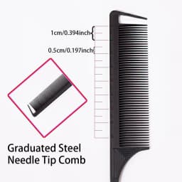 3 Metal Needle Mouse Tail Combs with Scales, Hair Styling Combs for Hair Distribution, Dyeing Combs, Special for Real Hair Wigs