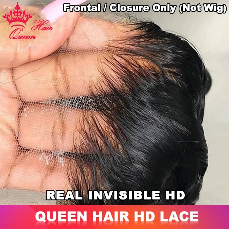 Queen Hair Real HD Invisible 13x6 13x4 7x7 6x6 5x5 4x4 2x6 4x6 9x6 7x5 Pre Plucked HD Lace Closure Frontal Virgin Human Raw Hair