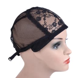 5pcs Lace Wig Caps for Making Wigs Hair Weaving Stretch Adjustable Wig Cap Black Dome Cap for Wig Hair Nets