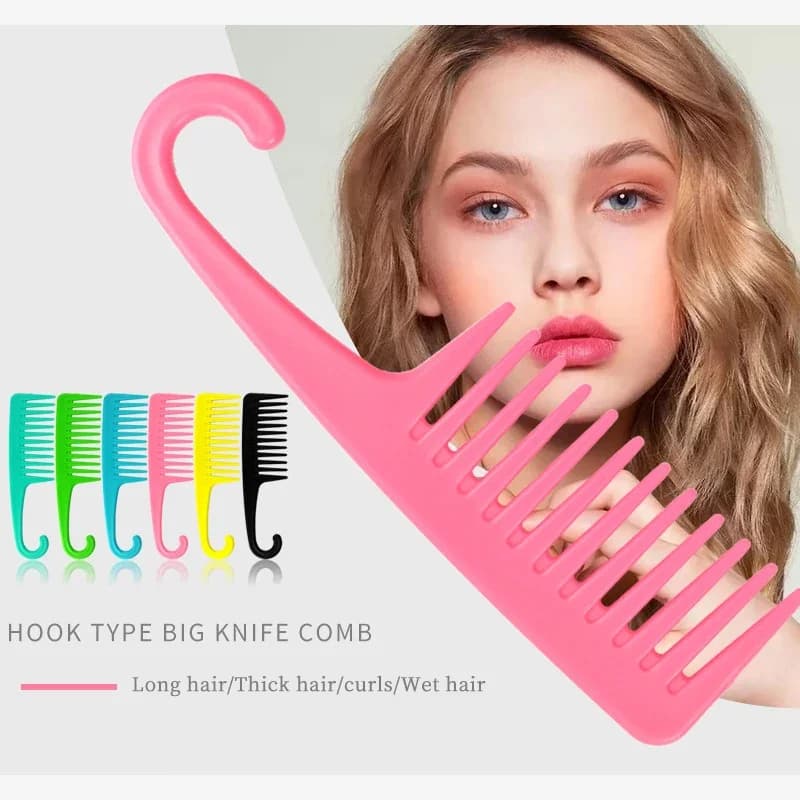 1pc Heat-Resistant Large Bending Comb Anti-Static Wide Bending Hook Split Seam Comb Hair Styling Tool Special for Real Hair Wigs