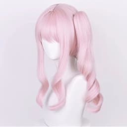 High Quality Anime Akiyama Mizuki Cosplay Wig 45cm Long Light Pink Curly Heat Resistant Synthetic Hair Halloween Party Wigs