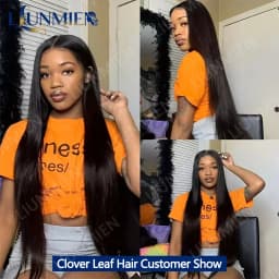 Straight Human Hair Bundles with frontal 13x4 Raw Hair Bundles 100% Human Hair Extensions Weave 3 Bundles with 13x4/6 HD Frontal