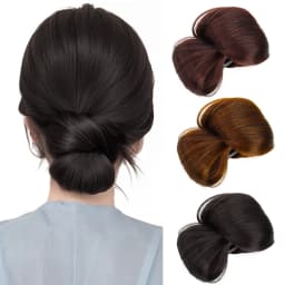 4-inch synthetic low-tie ball head wig, a clip-on bun wig that naturally connects to a woman's ponytail Hair extension