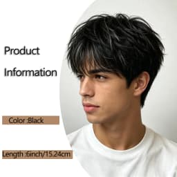 Black Messy Layered Short Synthetic Wig Men Universal Anime Cosplay Wig Heat Resistant Fiber for Halloween Daily Use