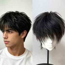 Black Messy Layered Short Synthetic Wig Men Universal Anime Cosplay Wig Heat Resistant Fiber for Halloween Daily Use