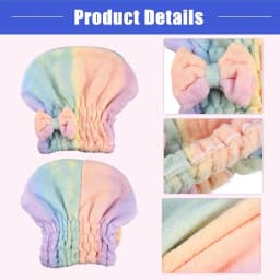 Microfiber Hair Drying Towels Head Wrap with Bow-Knot Shower Cap Hair Turban HairWrap Bath Cap for Curly Long Wet Hair Gift