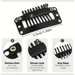 10-100Pieces Hair Clips 32mm Hair Extensions Snap Clip for Women Metal Wig Comb Clips for Hair Extensions