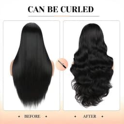 Long Straight Black Wig 32 Inch Heat Resistant Synthetic Wig For Women Cosplay Party Natural Black