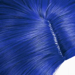 Medium Long Blue Wolf Tail Wigs Middle Part Synthetic Fluffy Anime Game Cosplay Fluffy Wig for Daily Party