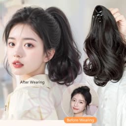 10InchSynthetic Ponytail Claw Clip Ponytail Extensions Short Curly Ponytail Ladies Black Brown Hair Clip for Women