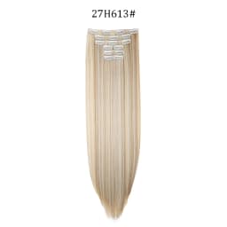 24 Inches Synthetic Long Straight Hairstyle 16 Clips 6Pcs/Set Hair Extensions Blonde Black Hairpieces Heat Resistant For Women