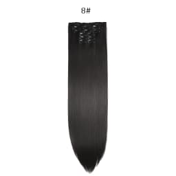 24 Inches Synthetic Long Straight Hairstyle 16 Clips 6Pcs/Set Hair Extensions Blonde Black Hairpieces Heat Resistant For Women