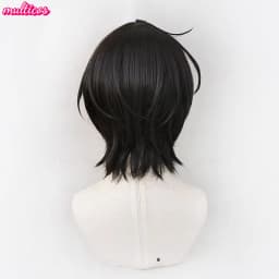 High Quality Game ES Sakuma Rei Sakuma Ritsu Cosplay Wig 30cm 45cm Black Heat Resistant Synthetic Hair Halloween Anime Wigs
