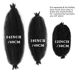 Springy Afro Twist Hair 1/3/8Packs Pre-Separated Marley Twist Braiding Hair Suitable for Damaged Kinky Afro Twist Synthetic Hair