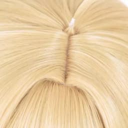 Mullet Head Short Straight Synthetic Wig Blonde Anime Game Cosplay Fluffy Wig Heat Resistant for Daily Party