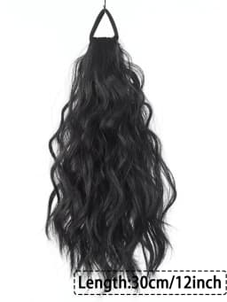 Synthetic Hair Ponytail Extensions Wig Wavy Curly Ponytail Hairpiece with Elastic Rubber Band Fluffy Wavy Ponytail for Women