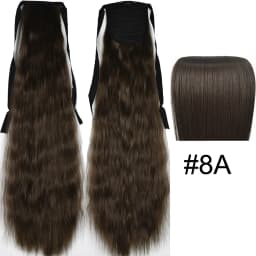 TOPREETY Synthetic Fiber Heat Resistant Kinky Ribbon Ponytail Extensions 3007