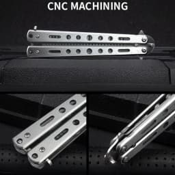 Stainless Steel Foldable Comb Butterfly Knife Beard Moustache Styling Tool for Hairdressing Salon Practice Training