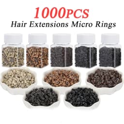 1000 pcs hair extension micro ring link beads 5mm silicone lined beads suitable for human hair extensions