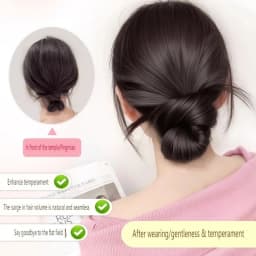 Low Synthetic Bun Ponytail Hair Natural Fluffy Claw Clip Chignon Hair For Women Lazy Bun Wig Bag Hair Accessories For Daily Use