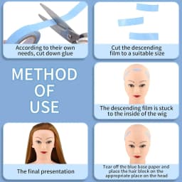 5PC Lace Front Support Wig Tape Double Sided Waterproof Super Hold Adhesive for Lace Front Wig Toupee,Hair Pieces,Hair Extension