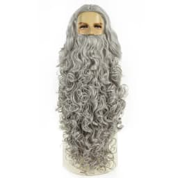 REEWES Santa Claus Beard Wigs Set,Eyebrows Moustache Accessories,Blonde Synthetic Wig,Christmas Costume Hair,Old Men Dress