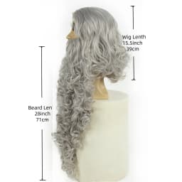 REEWES Santa Claus Beard Wigs Set,Eyebrows Moustache Accessories,Blonde Synthetic Wig,Christmas Costume Hair,Old Men Dress