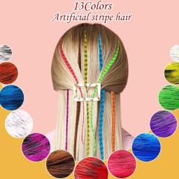 Synthetic Colored Feather Hair Extensions 16Inch 10 Pieces/Pack Blue Purple For Women Zebra Line Feather Hairpiece