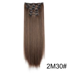 WIGSIN Synthetic 6pcs/set 24Inch Long Straight Hair Extensions Clip-in Heat Resistant Black Blonde Hairpiece for Women
