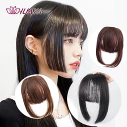 Synthetic Bangs Clip-in Hair Extensions Thick Bangs Hairpieces for Women Daily Heat Resistant Fake Bangs