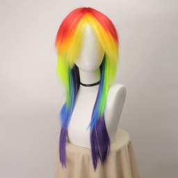 Anime Synthetic Hair Women's Cosplay Rainbow Dash Multi Color Heat Resistant Party Wigs