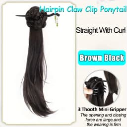 New Chinese Style Synthetic Claw Clip Ponytail Hair Extensions With Hairpins Temperament Ancient Fashioned Hair Buns Ponytail