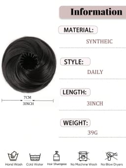 Adjustable Synthetic Bun Ponytail Wig For Women Magic Bird's Nest Shaped Hair Bun With Circle Elastic Clips Straight Donut Updo