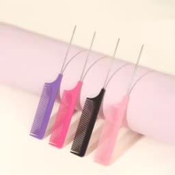 Professional Hair Tail Combs Stainless Steel Salon Cut Styling Comb Spiked Hair Care Styling Tools Barber Accessories Fine Teeth