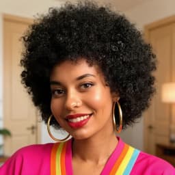 Natural Black 4A/4B Afro Kinky Curly Wig Human Hair -full machine made Short Wig with Fluffy Voluminous Texture, Hair Wig