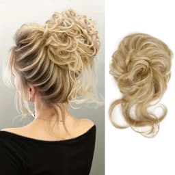 Women Fluffy Synthetic Hair Bun Wig Ring Lazy Ball Hair Scrunchie Fashion Festival Hair Headdress