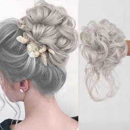 Women Fluffy Synthetic Hair Bun Wig Ring Lazy Ball Hair Scrunchie Fashion Festival Hair Headdress