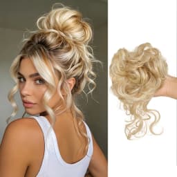 Women Fluffy Synthetic Hair Bun Wig Ring Lazy Ball Hair Scrunchie Fashion Festival Hair Headdress