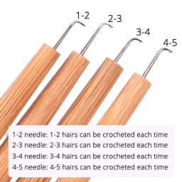 4 Pcs High Quality Hooking Hair Ventilating Needles Hair Weave Needles with Wood Handle for Wig Making&Repair Lace Wig Toupee