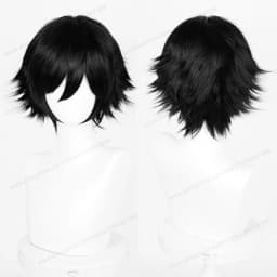 Anime Upgraded 32cm Short Flipped Ends Cosplay Wig Pure White Silver Black Brown Red Man Women Heat Resistant Synthetic Hair