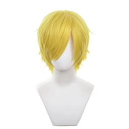 Short Yellow Cosplay Wig with Bangs Halloween Costume Party synthetic Wig for Men