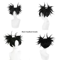 High-Quality Anime Jujutsu Kaisen Choso Cosplay Synthetic Hair 14-Inch Double Ponytail High Braids Halloween Daily Party Wig