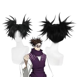 High-Quality Anime Jujutsu Kaisen Choso Cosplay Synthetic Hair 14-Inch Double Ponytail High Braids Halloween Daily Party Wig