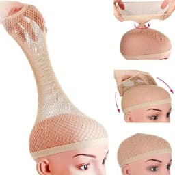 Wig Caps for Women, Hair Net for Wig, Mesh Wig Cap for Long Hair, Natural Nude, Black
