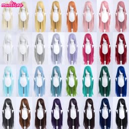 High Quality Anime 100Cm Long Staight Cosplay Wig Black White Red Pink Brown Gold Blue Blonde Purple Heat Resistant Hair Wigs