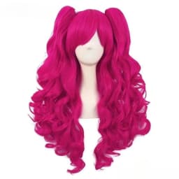 Anime Cosplay Cute Lovely Pink Wig Wavy Curls Party Synthetic Hair Wigs For Halloween Party