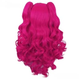 Anime Cosplay Cute Lovely Pink Wig Wavy Curls Party Synthetic Hair Wigs For Halloween Party