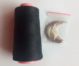 25 Pcs C Needle With Gift 1 Roll Black Cotton Thread Weave Thread Hair Weaving Thread