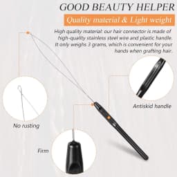 100 Pieces Hair Extension Tools and Bead Device Tool for Hair or Feather Extensions Supplies,DIY Wig Hook Tool Loop Tools