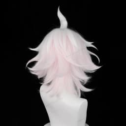 Nagito Komaeda Cosplay Wig 37cm Short Pink White Gradient Hair Anime Cosplay Heat Resistant Synthetic Wigs